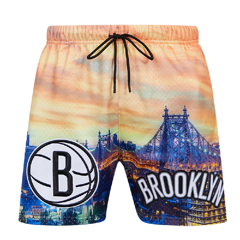 NBA BROOKLYN NETS CITY SCAPE AOP MEN'S MESH SHORT (NY2)