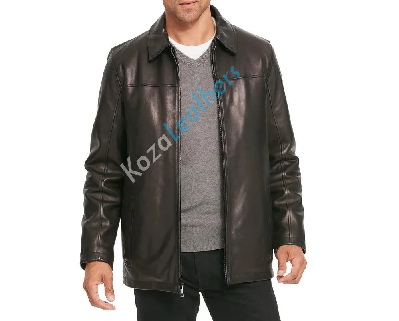 Koza Leathers Men's Genuine Lambskin Bomber Leather Jacket NJ007