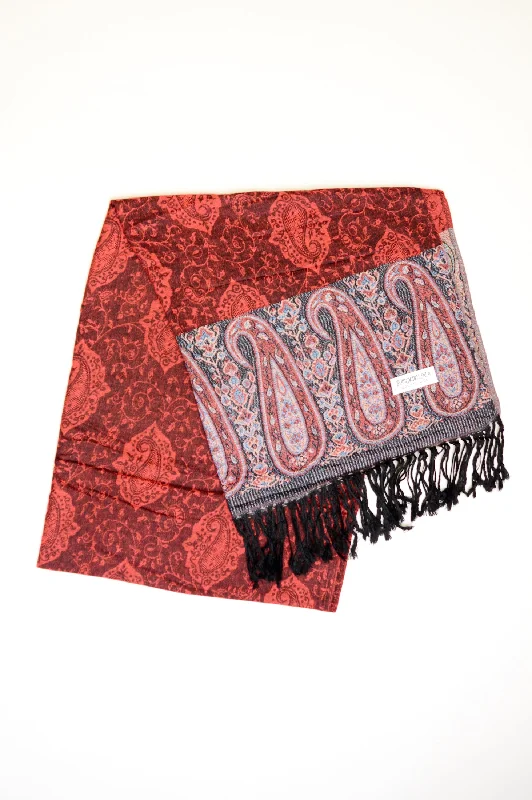 Pashmina Scarf, Maroon Paisley