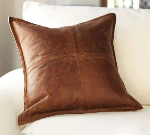 Koza Leathers Lambskin Leather Pillow Cushion Cover 16"x16" - 24"x24"