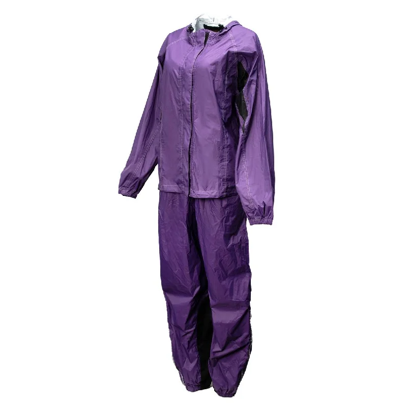 Milwaukee Leather MPL9607 Women's Purple Water Resistant Rain Suit w/ Reflective Material and Hoodie