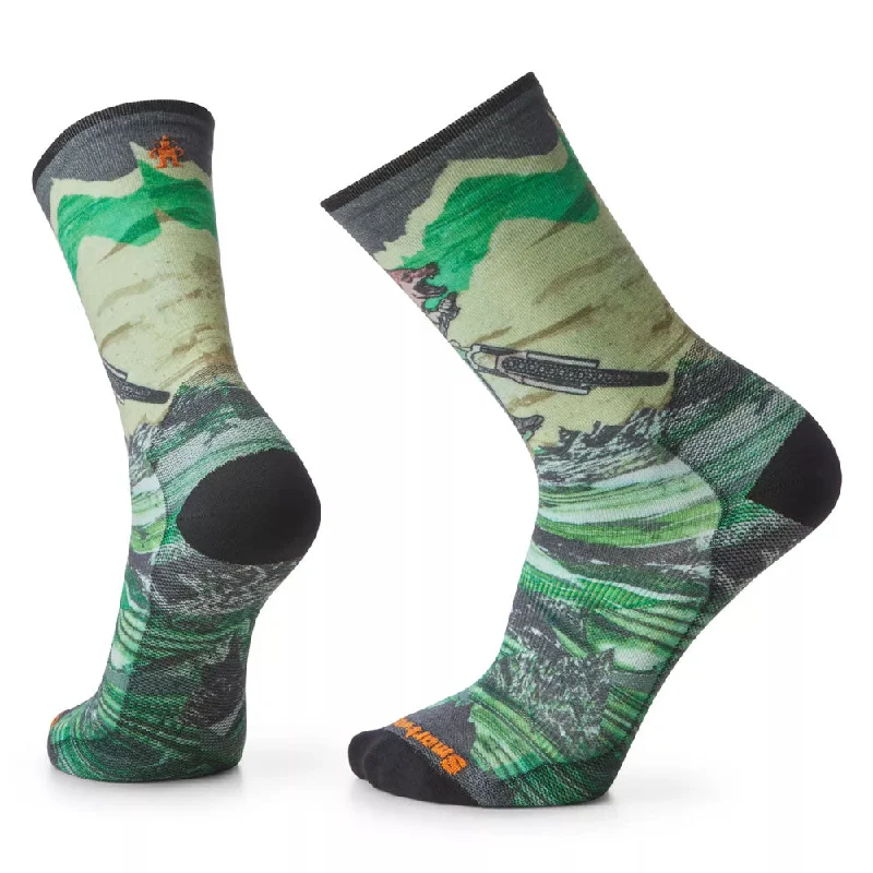 Smartwool Bike Zero Cushion Wolf Print Men’s Crew Sock