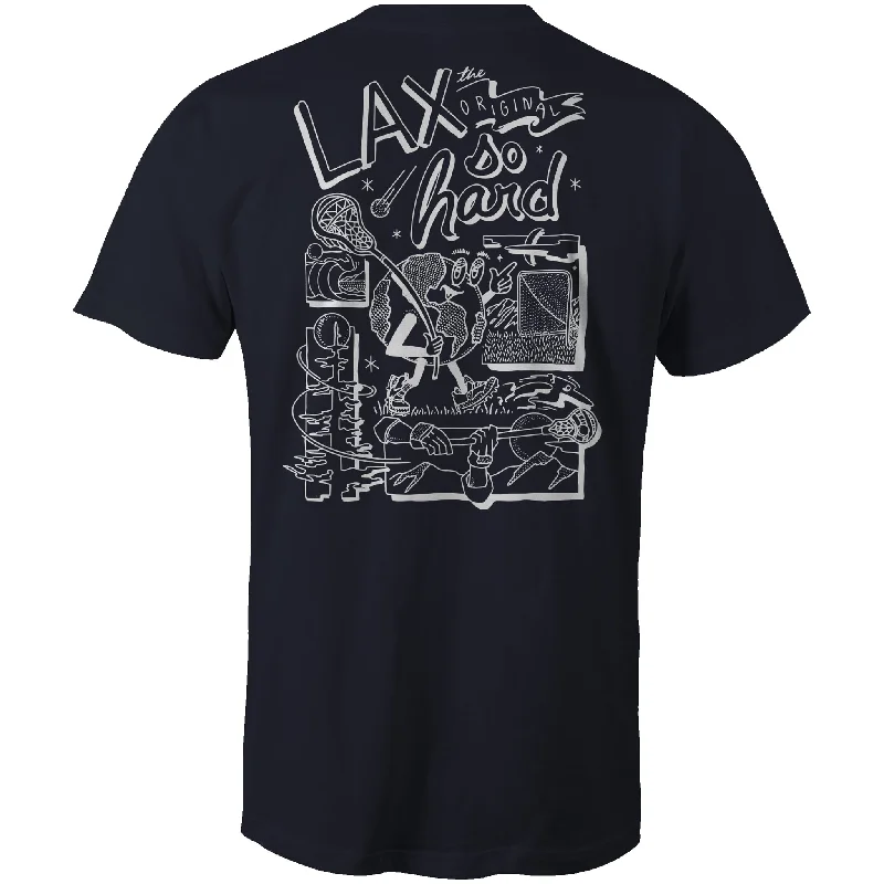 Mens Lacrosse Globe T-Shirt - Navy Blue