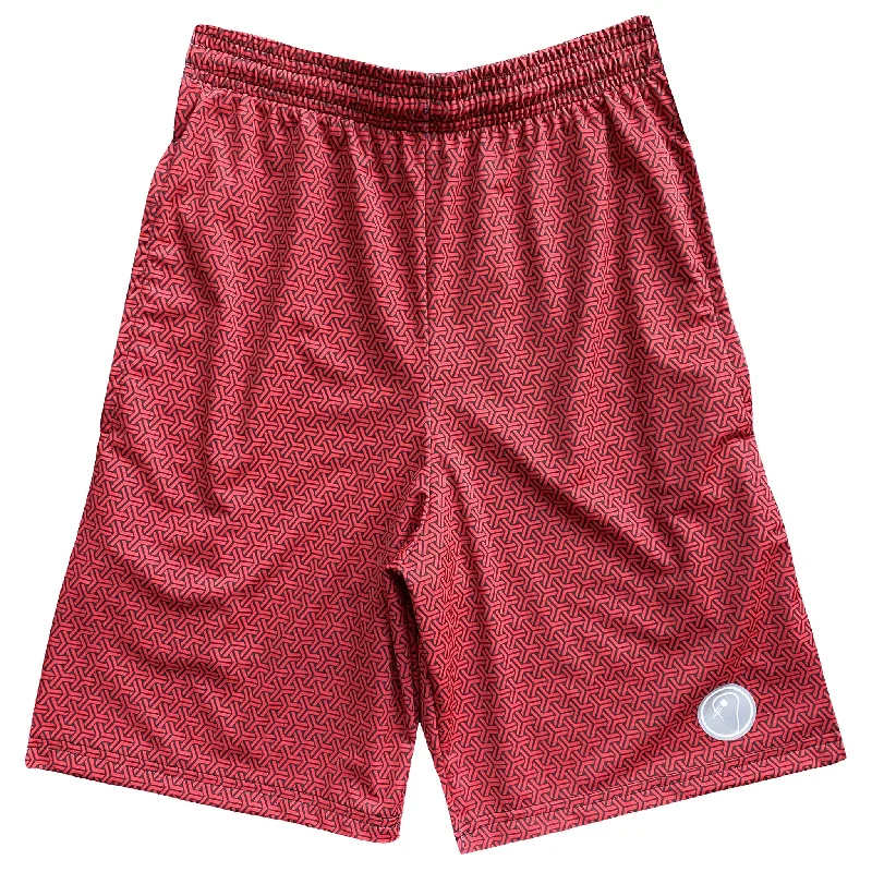 Mens Graphic Lacrosse Shorts Red