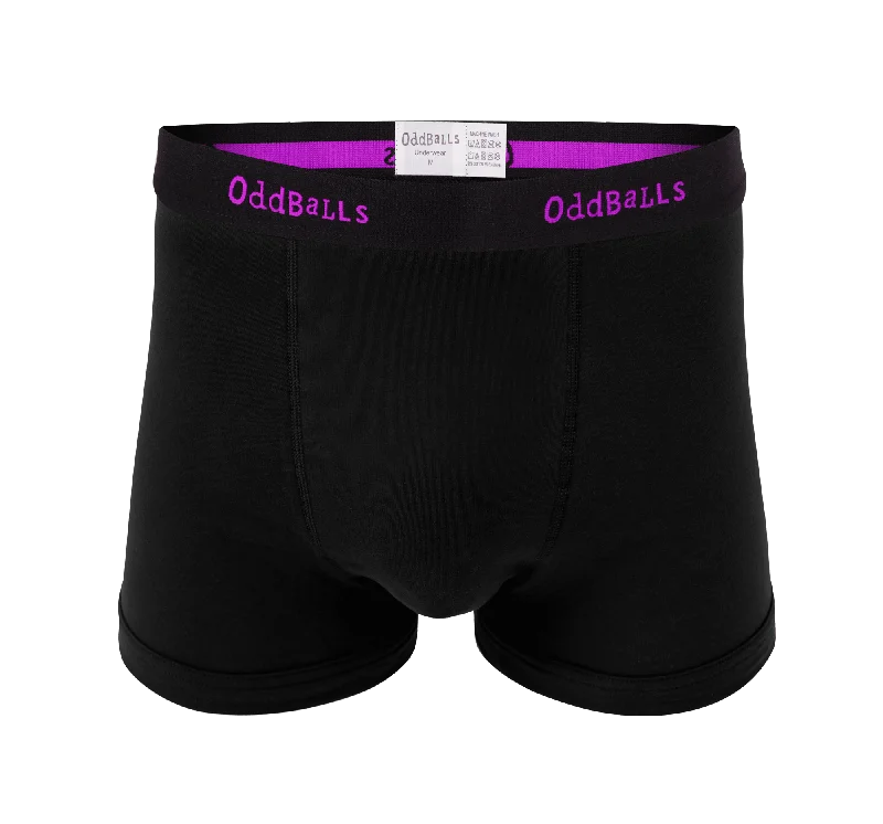 Black/Purple - Mens Boxer Shorts