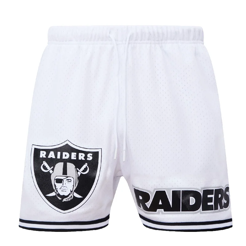 NFL LAS VEGAS RAIDERS LOGO MEN'S MESH SHORT (WHITE)