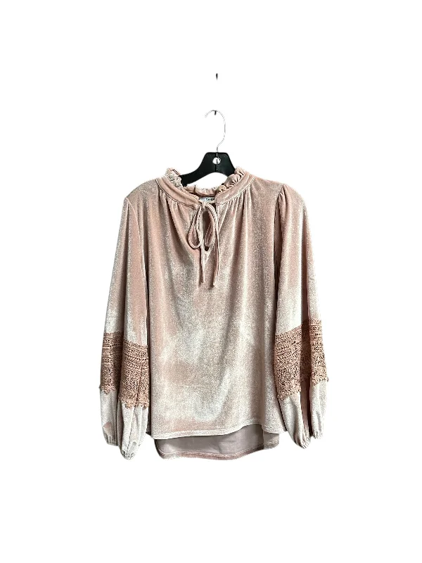 Top Long Sleeve By Fate In Pink, Size: M