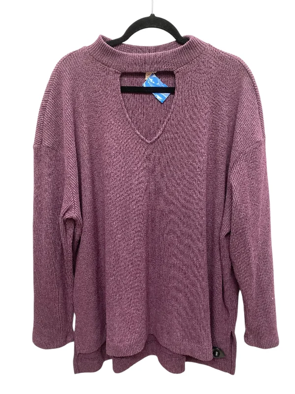 Top Long Sleeve By Terra & Sky In Purple, Size: 2x