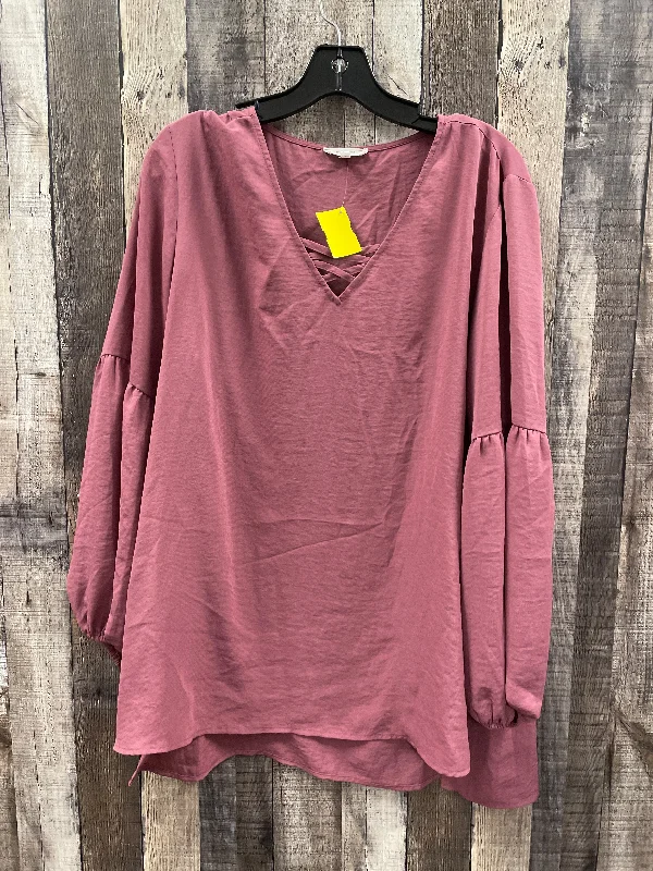 Top Long Sleeve By Maurices In Mauve, Size: Xl