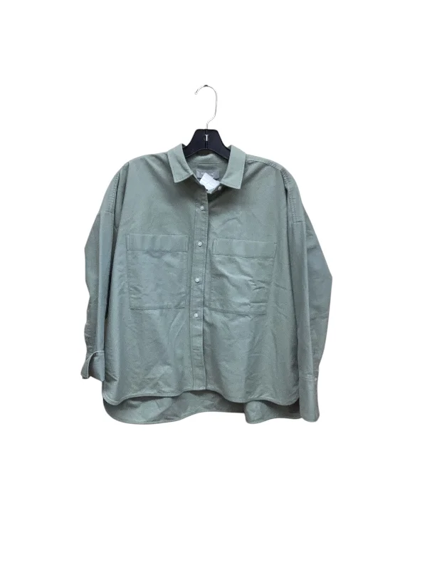 Top Long Sleeve By Everlane In Green, Size: S