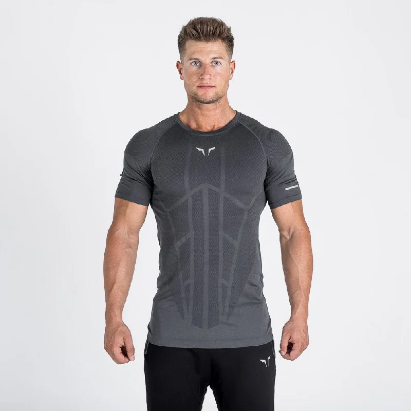 Seamless Spyder Tee - Grey in Half Sleeves