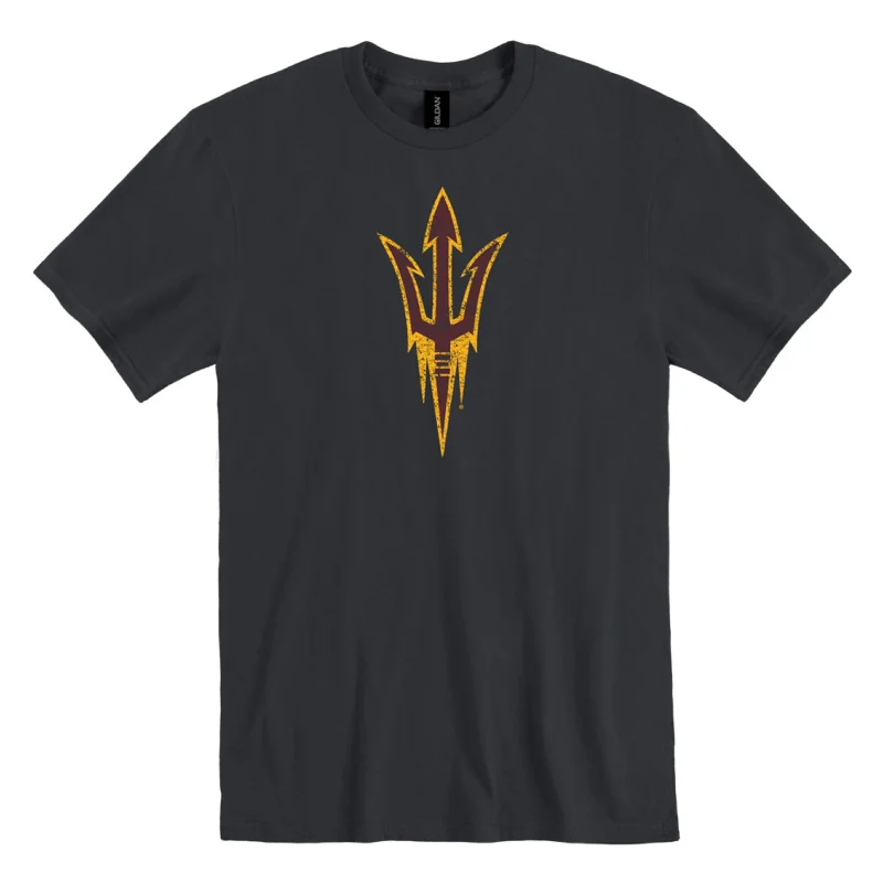 ASU Distressed Pitchfork Tee BLK