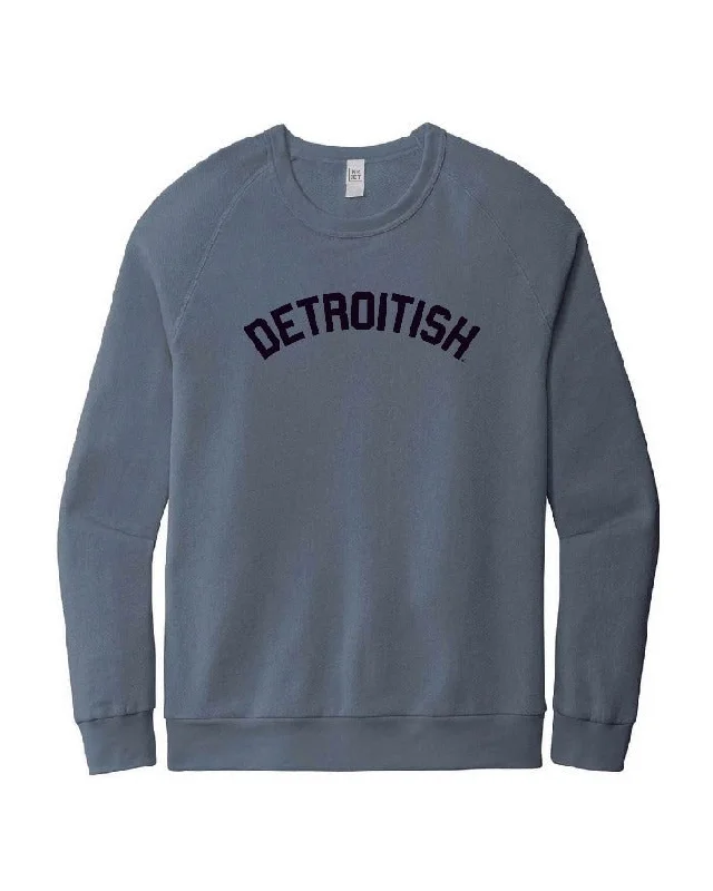 Ink Detroit Detroitish French Terry Crewneck Sweatshirt - Washed Denim Blue