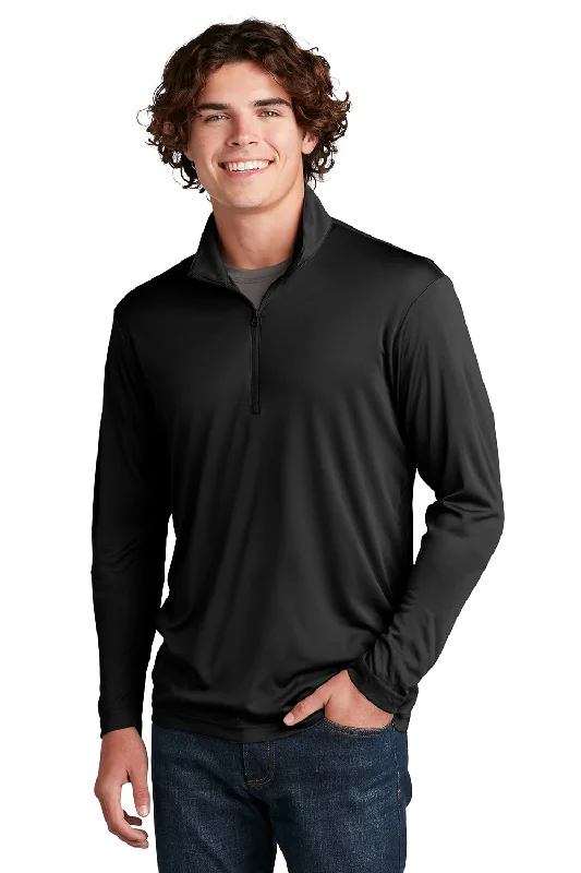 Sport-Tek Mens Competitor Moisture Wicking 1/4 Zip Sweatshirt - Black