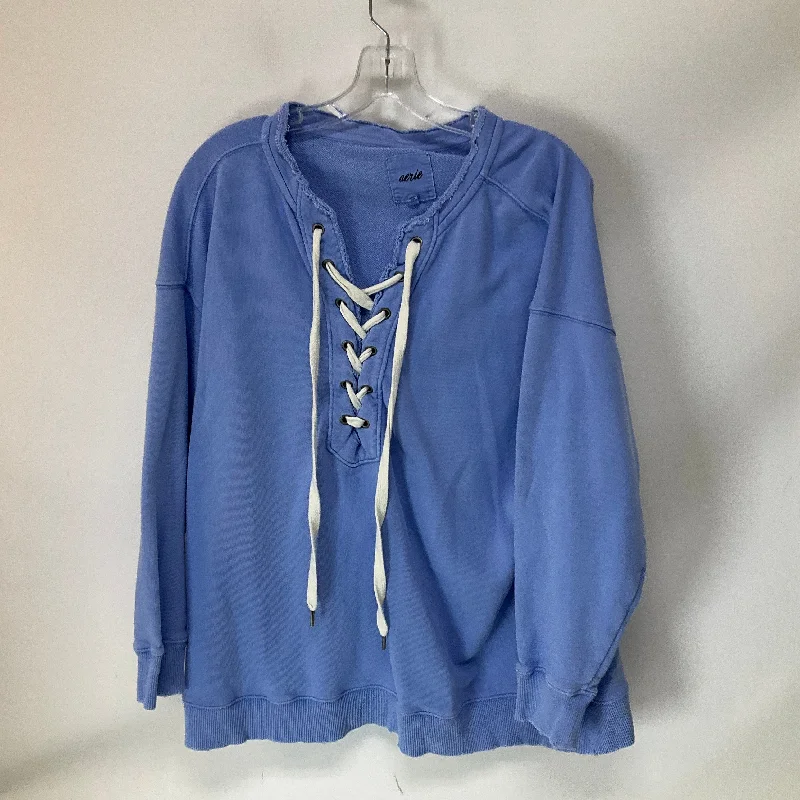 Top Long Sleeve By Aerie In Blue, Size: M