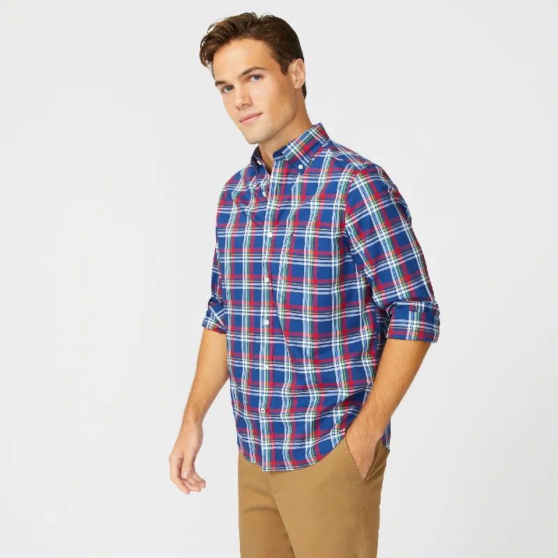 Nautica Mens Big & Tall Classic Fit Wrinkle-Resistant Plaid Shirt