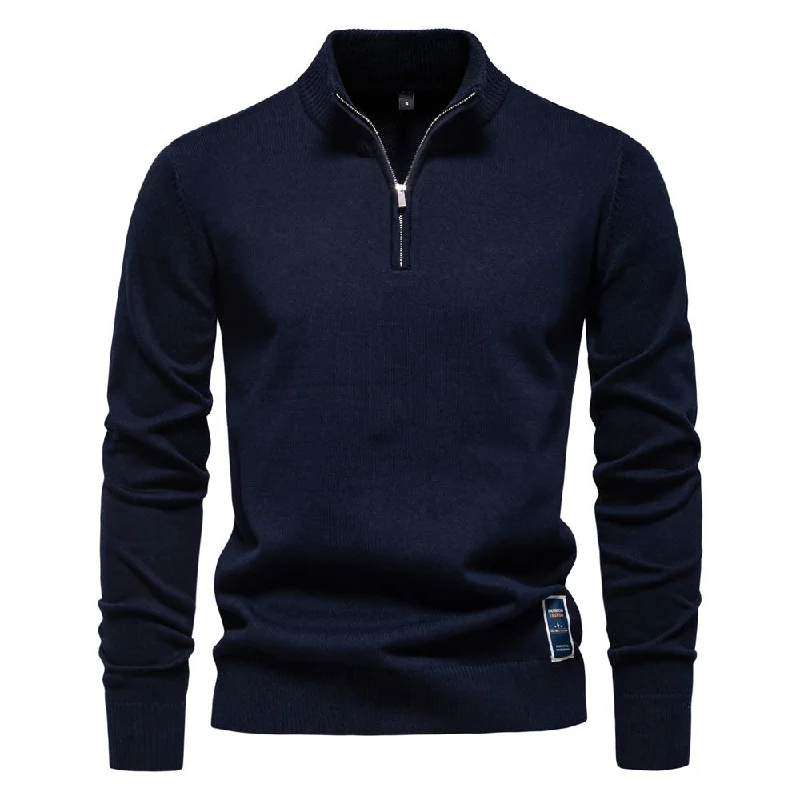 Men's Solid Color Stand Collar 1/4 Zip Sweater (6 colors)