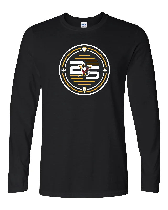 WBS Penguins 25th Logo Black L/S Tee