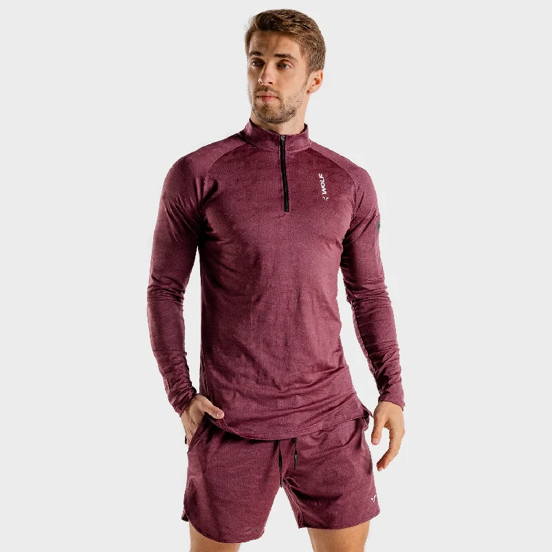 Wolf Running Top - Burgundy