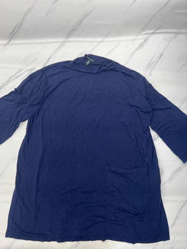 Top Long Sleeve By Eileen Fisher In Blue, Size: Xl