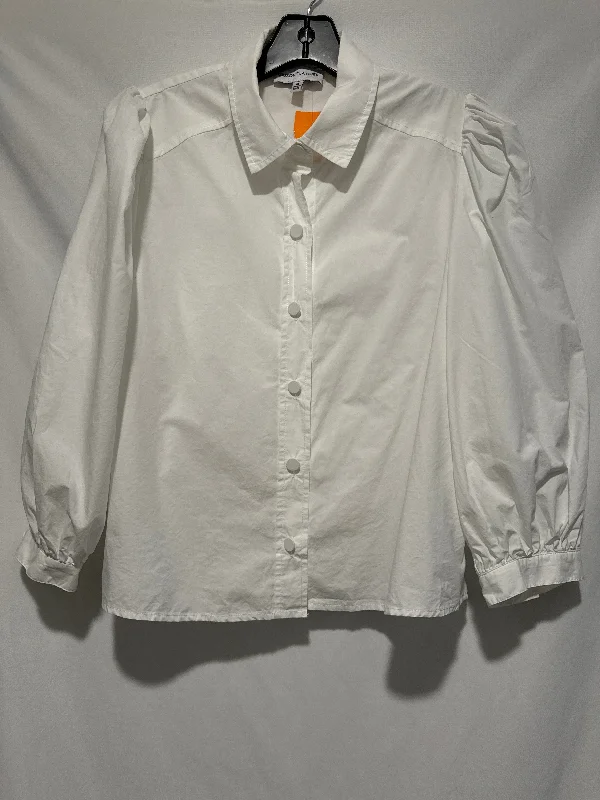 Top Long Sleeve By Gibson And Latimer In white Size: M