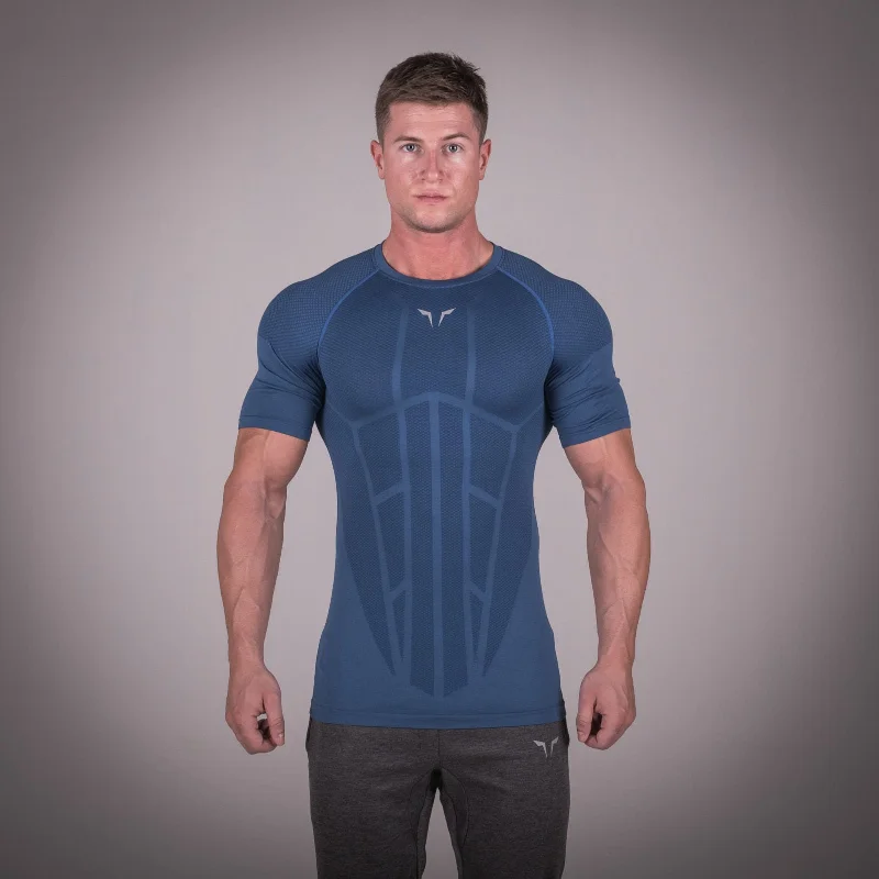 Seamless Spyder Tee - Cobalt Blue in Half Sleeves