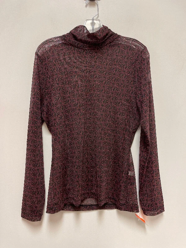 Top Long Sleeve By White House Black Market In Black & Red, Size: M