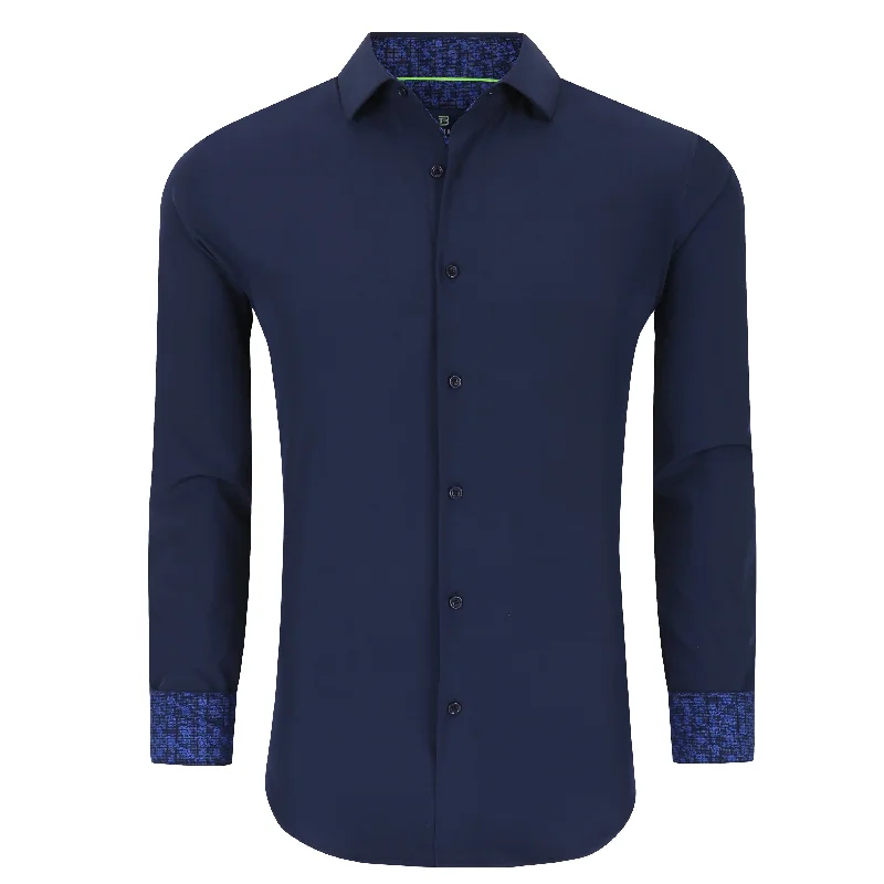 Tom Baine Slim Fit Performance Long Sleeve Solid Button Down