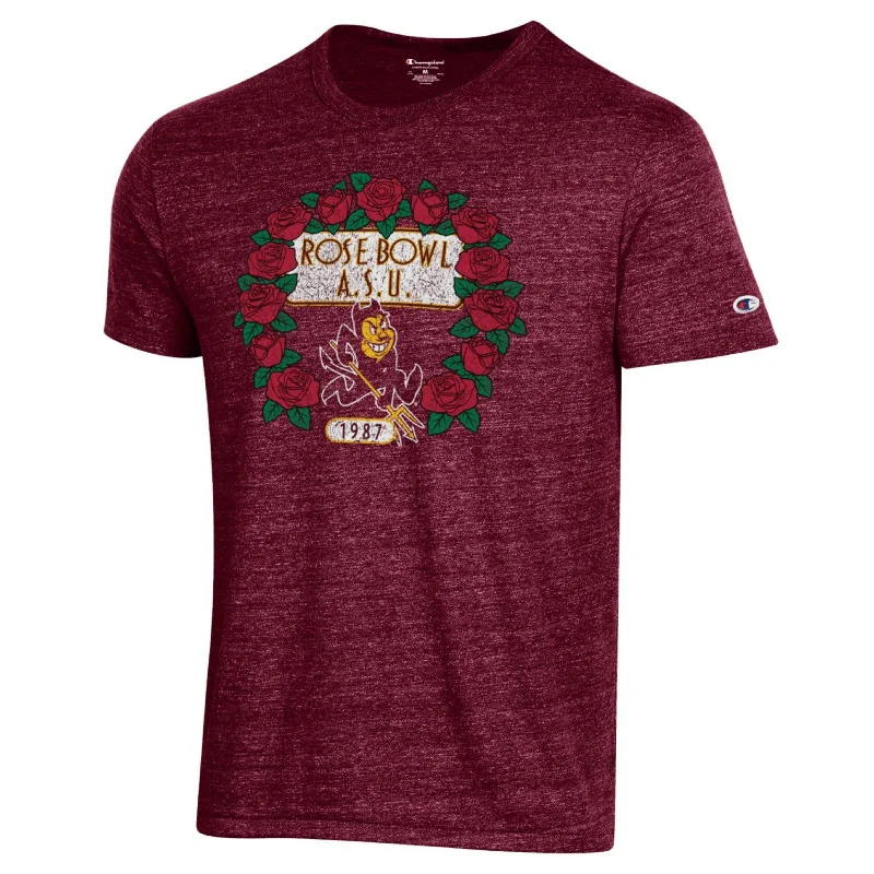 ASU DL 87 Rosebowl Tri-blend Tee MRN