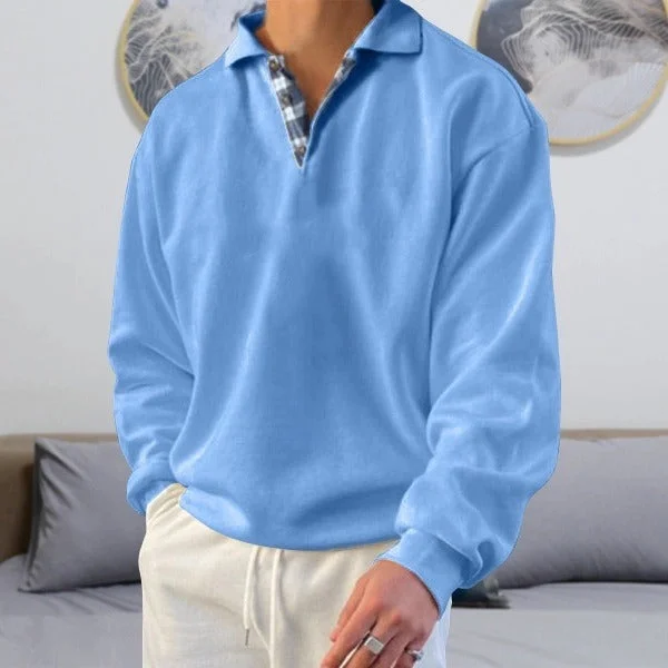 V-neck Lapel Collar Male Sweatshirt (6 colors)