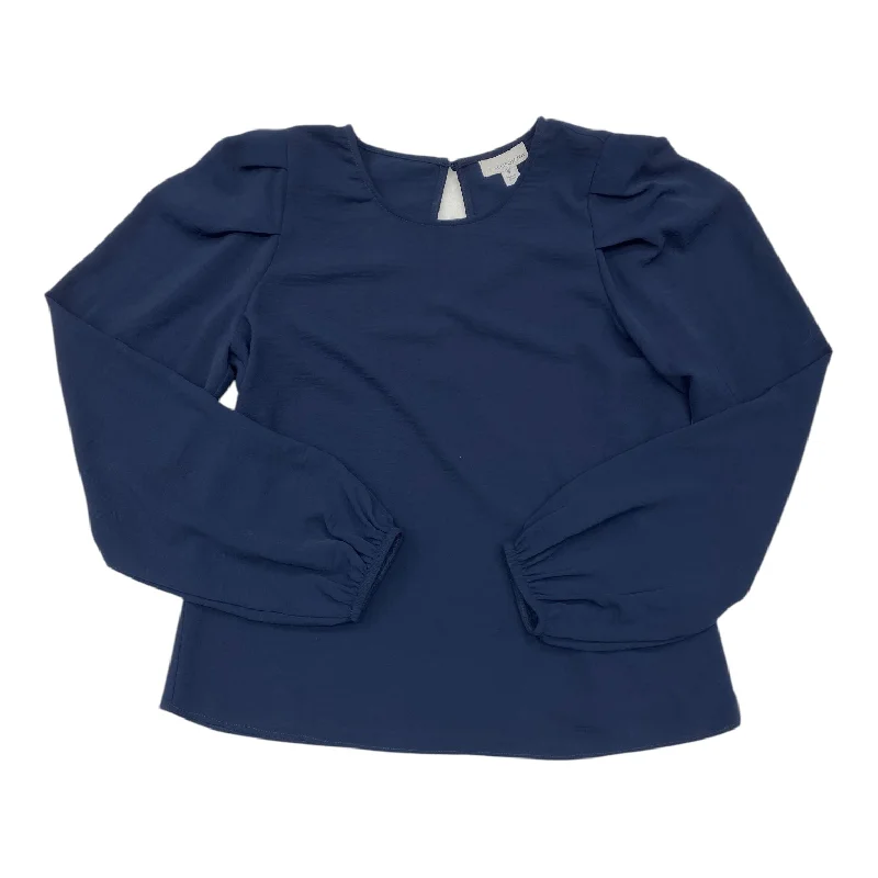 Top Long Sleeve By Allison Joy In Navy, Size: S