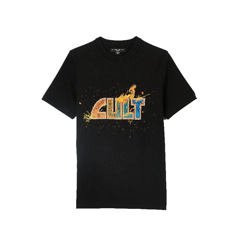 Cult's Short Sleeve Crew Neck Tee "Steel Forged Logo" in Black