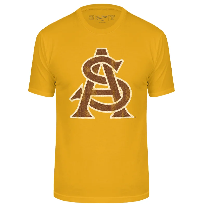 ASU Distressed A&S Tee GLD