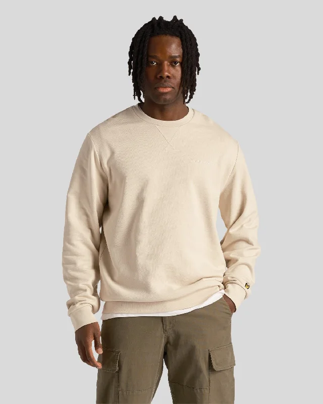 Loopback Embroidered Crew Neck Sweatshirt