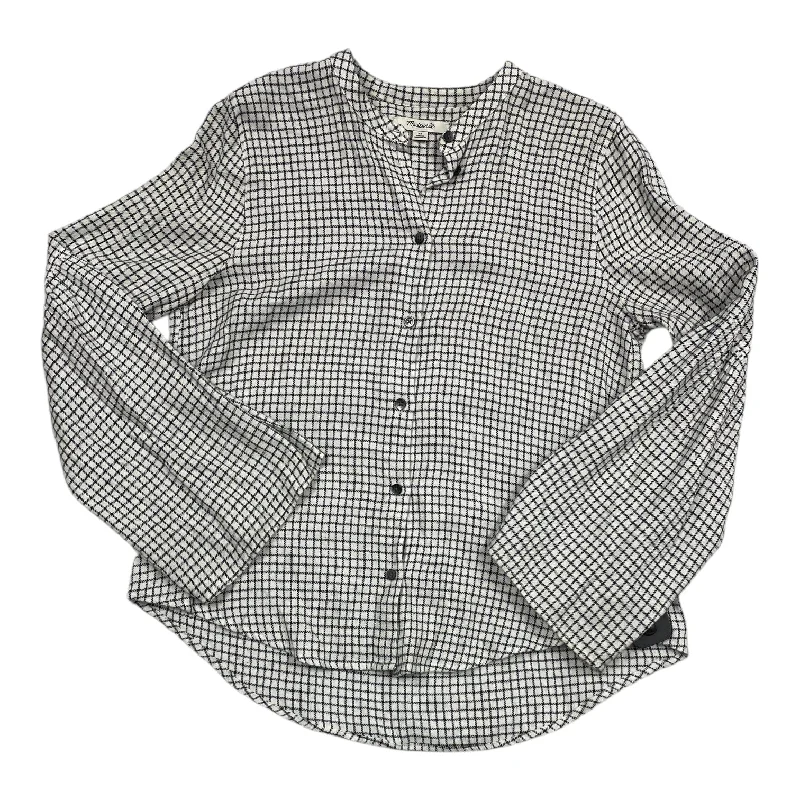 Top Long Sleeve By Madewell In Black & White, Size: Xs