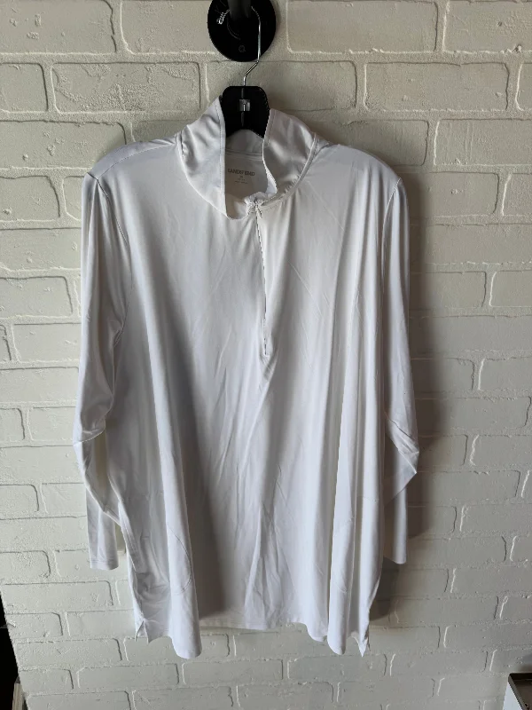 Athletic Top Long Sleeve Collar By Lands End In White, Size: 3x