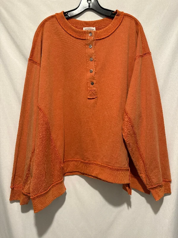 Top Long Sleeve By Fantastic Fawn In Orange, Size: M