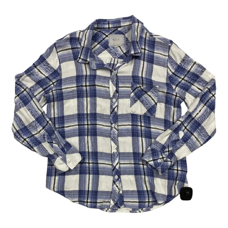 Top Long Sleeve By Rails In Plaid Pattern, Size: L