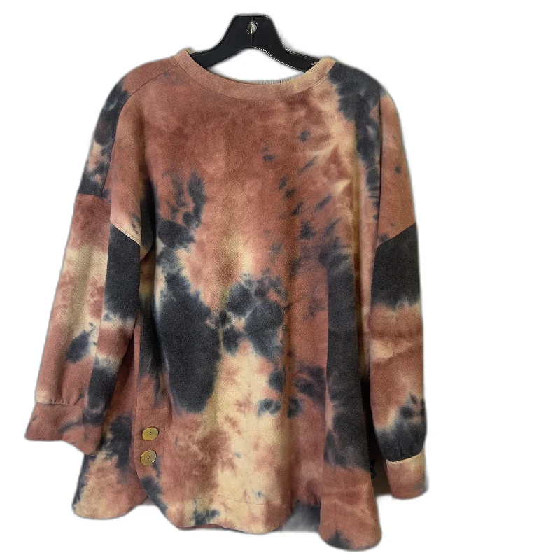 Top Long Sleeve By Ali Miles In Tie Dye Print, Size: L