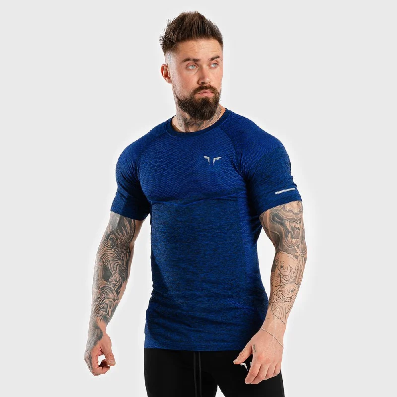 Seamless Dry-Knit Tee - Electro Blue in Half Sleeves