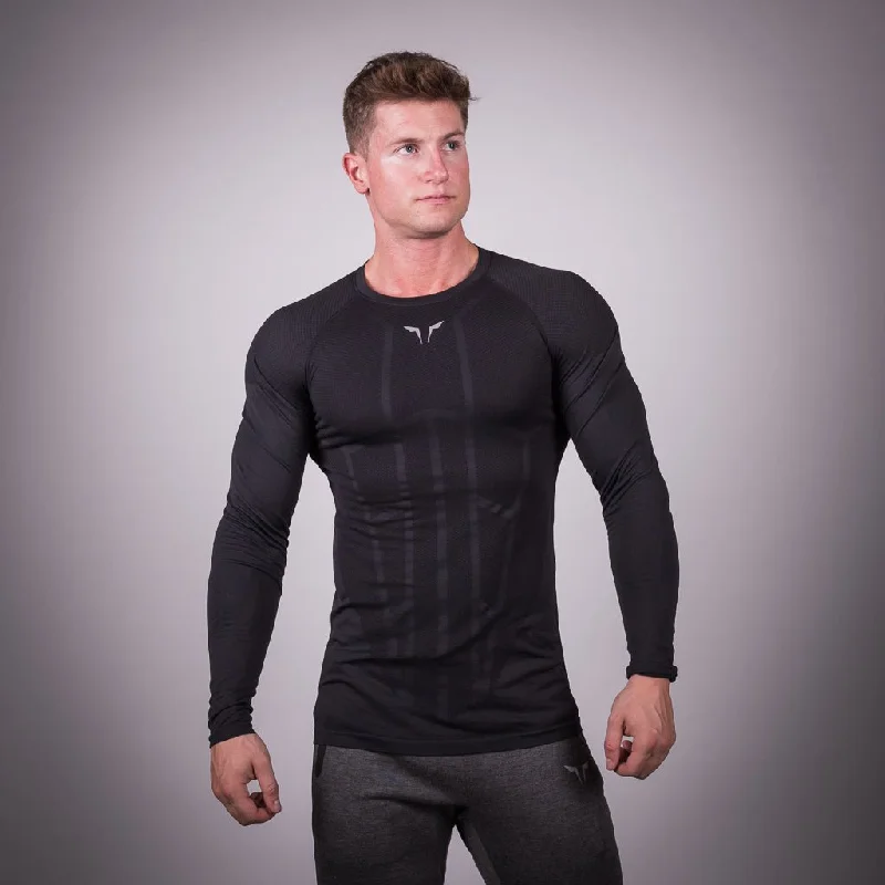 Seamless Spyder Tee - Black in Full Sleeves