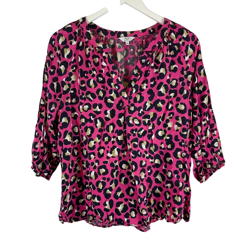 Top Long Sleeve By Crown And Ivy In Animal Print, Size: L