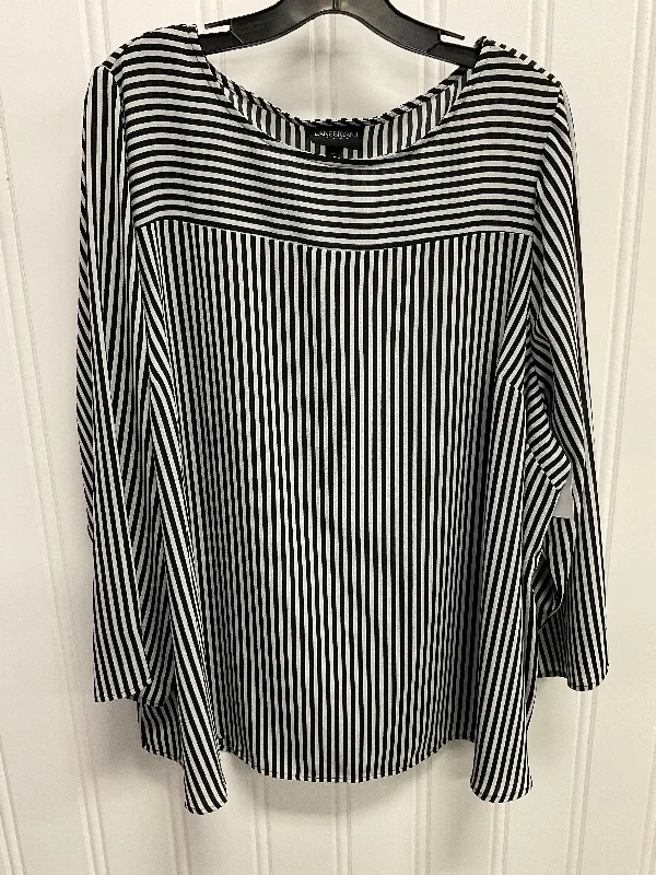 Top Long Sleeve By Lane Bryant In Striped Pattern, Size: 3x