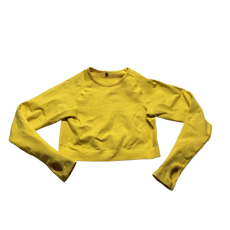 Athletic Top Long Sleeve Crewneck By Clothes Mentor In Yellow, Size: S