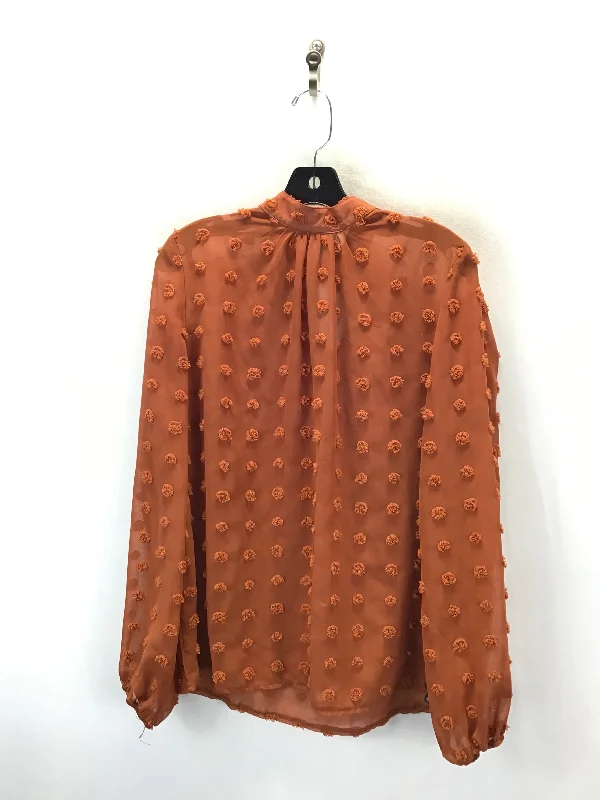 Top Long Sleeve By Shein In Orange, Size: L