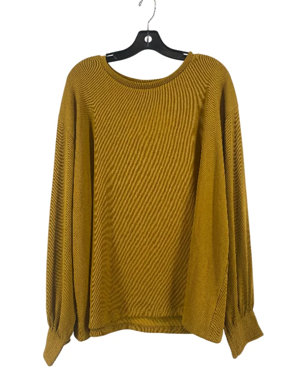 Top Long Sleeve By Ava & Viv In Yellow, Size: 1x