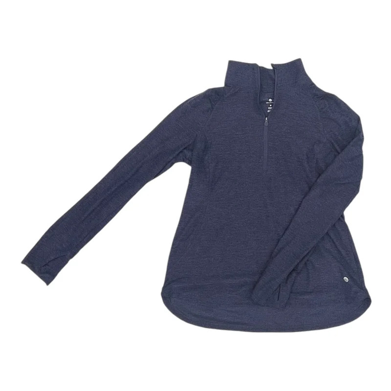 Athletic Top Ls Collar By Apana In Blue, Size:M