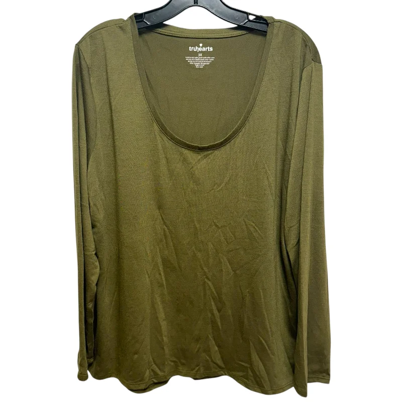 Top Long Sleeve By Cmc In Green, Size: 3x