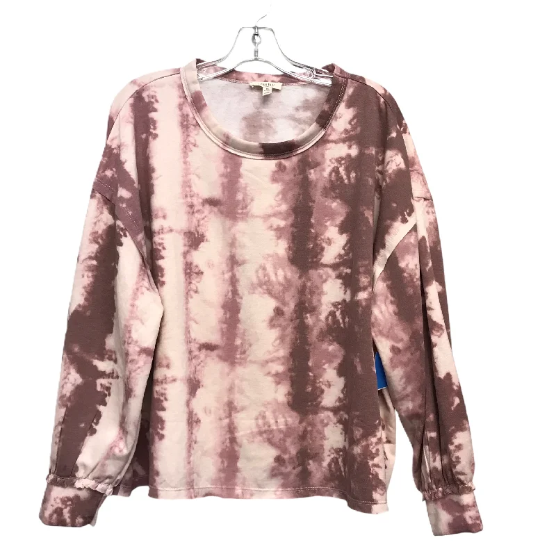 Top Long Sleeve By Como Blu In Mauve & Purple, Size: 1x