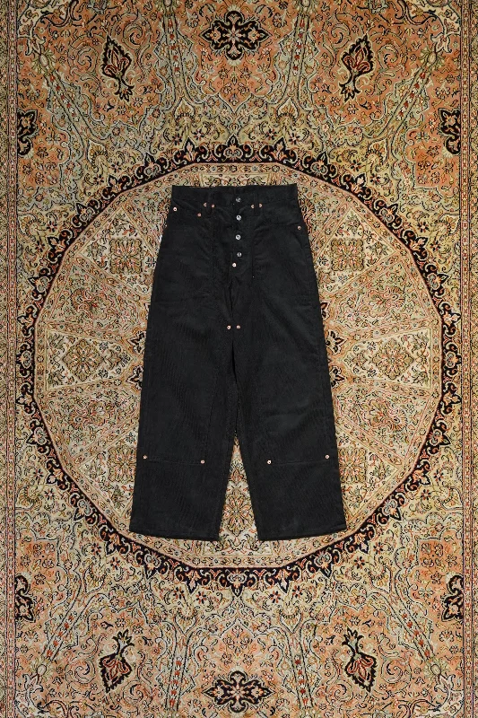 SUGARHILL CORDUROY DOUBLE KNEE DENIM PANTS (BLACK)